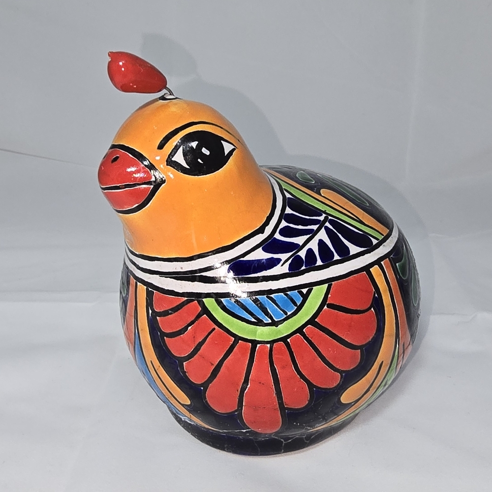 Vintage Talavera Mexican Pottery Quail Bird a